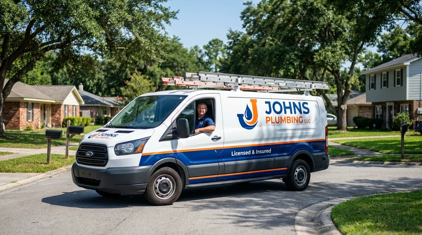 Johns Plumbing LLC service van in Country Club Hills, IL