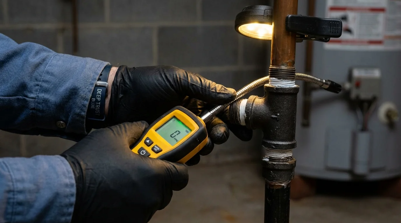 Gas leak detection with electronic sniffer by Johns Plumbing LLC in Country Club Hills